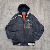 Vintage Redskins Varsity Leather Jacket (Removable Hood) - Medium