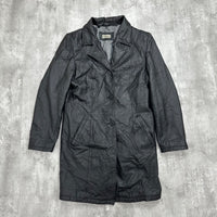 Vintage Leather Coat - Medium