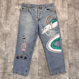 Hand Painted Spirited Away Denim - W34