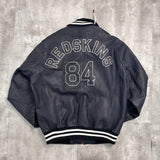 Vintage Redskins Varsity Leather Jacket (Removable Hood) - Medium
