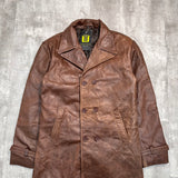 Vintage Long Leather Jacket - Small