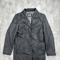 Vintage Leather Coat - Medium