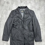 Vintage Leather Coat - Medium