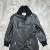Vintage Leather Long Coat - Medium
