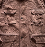 Brown Denim Long Jacket - 2XL