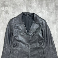 Vintage Leather Coat - Medium