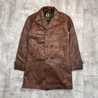 Vintage Long Leather Jacket - Small