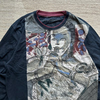 Adolfo Dominguez Graphic T-Shirt Full Sleeve - Medium