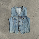 Vintage Levis Denim Orange Tag Vest - Small